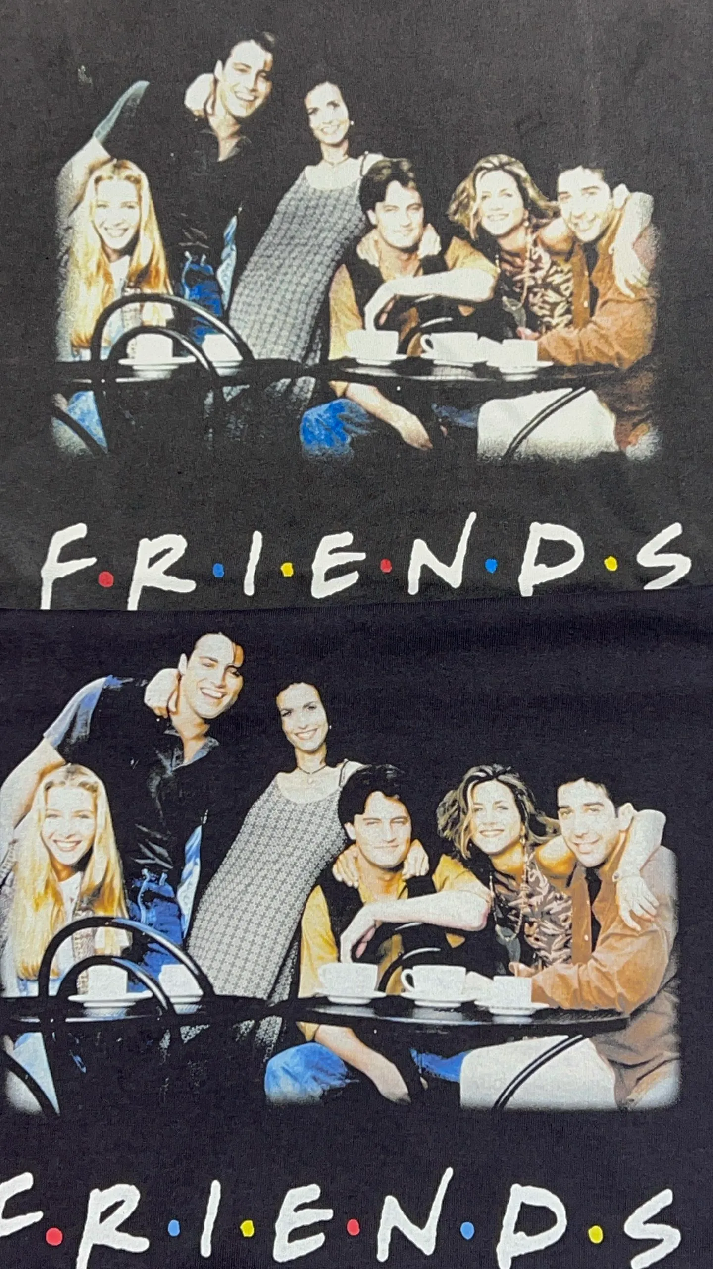 Domestic top printing factory God restores SAINT Mxxxxxx × FRIENDS FRD_SS TEE/FRIENDS/BLK Friends co-branded TEE Black stills TEE Washed black S-XL The ceiling of American dramas A must-have for feelings Assute ready-made garments washed and distressed Correct accessories Friends co-branded washed